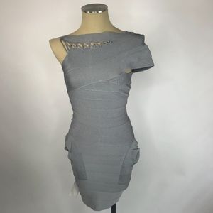 Celeb City NY grey layered knit bandage dress - Size Small - NEW